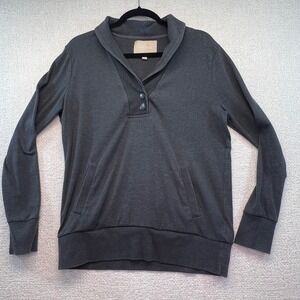 Banana Republic Mens Gray Shawl Collar‎ Pullover Sweatshirt Lounge Top